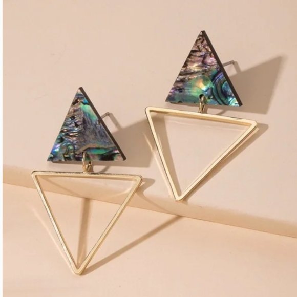 ❤️ FREE Triangle Drop Boho Peasant Hipster Hippie Art Chic Minimalist Earrings - Picture 1 of 1